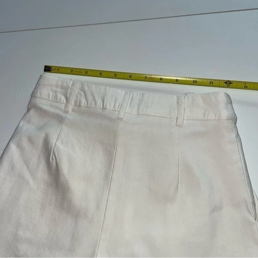 White High Rise Cuffed Shorts